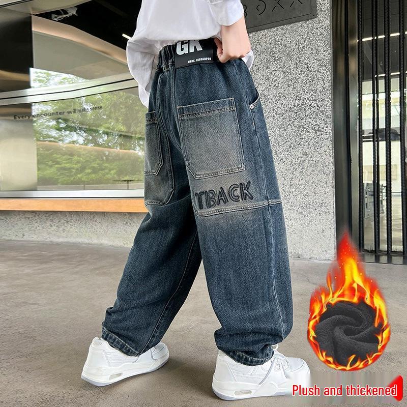 Jungen Samtjeans mit weitem Bein - Trendige lockere Passform für Herbst/Winter 2025