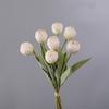 7 Heads Artificial Tulip Branches Real Touch Realistic Silk Tulip Flower Handmade Fake Flowers Wedding Party Decor