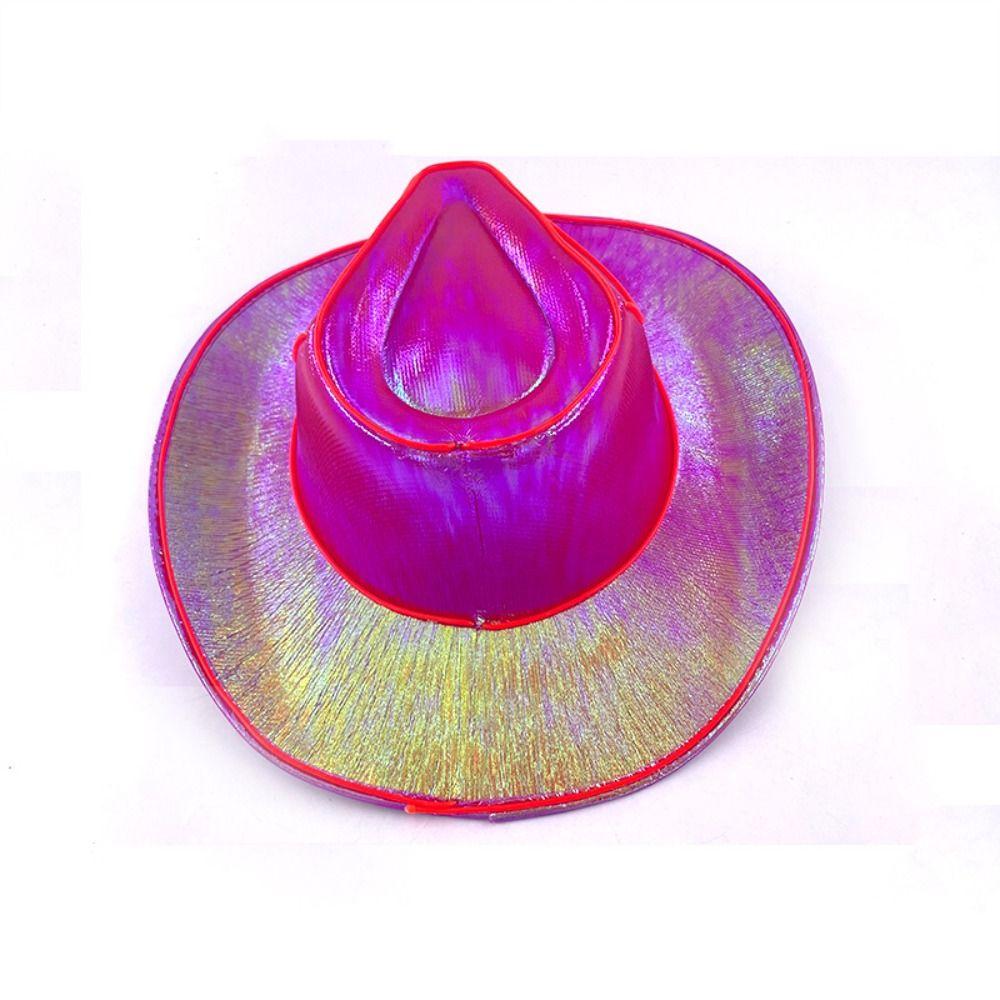 Cosplay Party Hats Neon Halloween Hats Colorful Western Cowboy Hat LED Luminous Cowboy Hat Kids