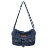 Denim Bag Underarm Bags Large Capacity Students Book Bag Adjustable Strap Simple Portable Casual Multi-Pockets for Party Travel CLE