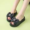Stylish Thick Soled Bowknot Summer Slippers For Women Fashionable Casual Wear