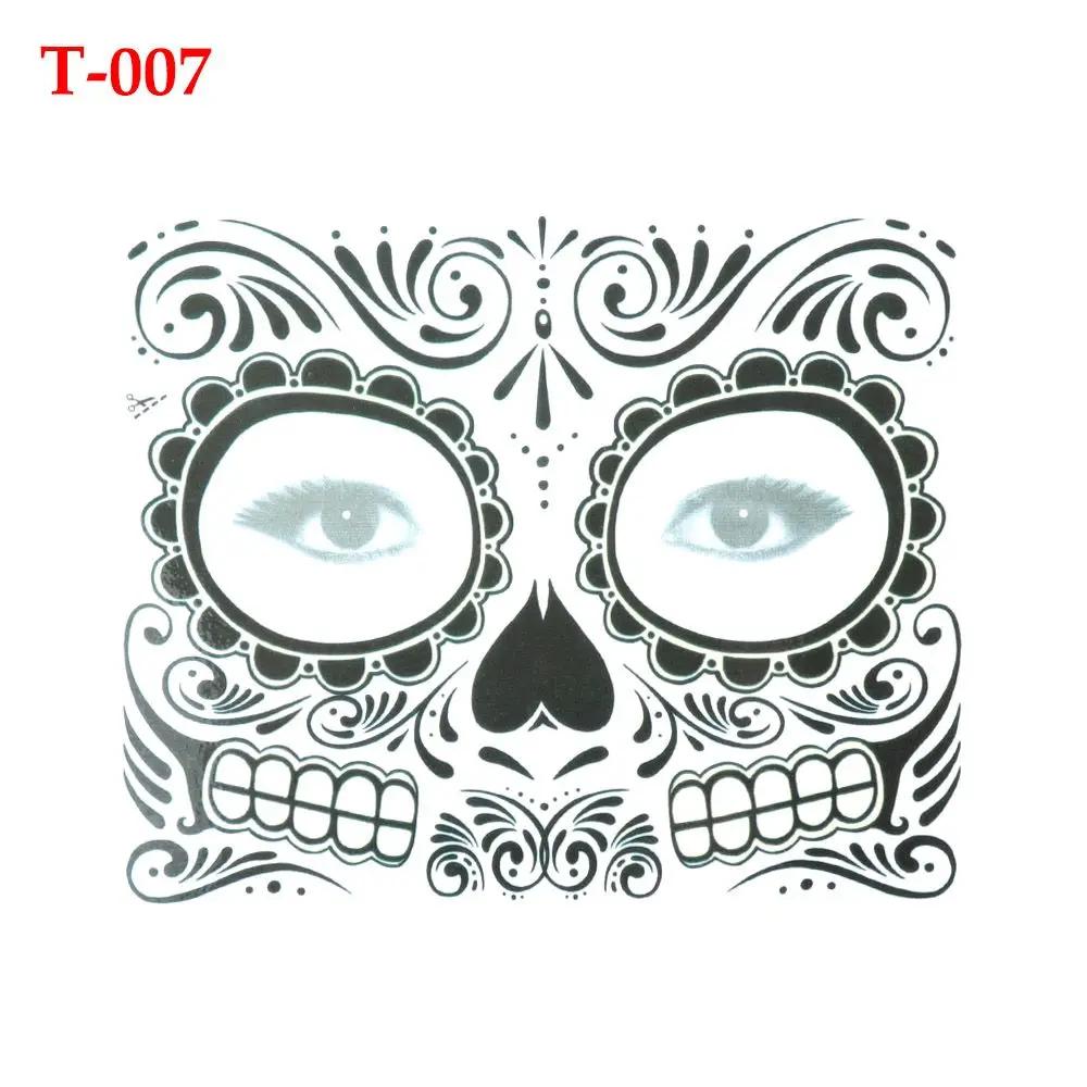 Pop Face Decal Waterproof Halloween Dress Up Day Of The Dead Temporary Stickers Facial Makeup