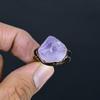 Amethyst Handmade Gemstone Ring, Copper Electroformed Ring Antique Jewelry, Adjustable Ring Engagement Gift