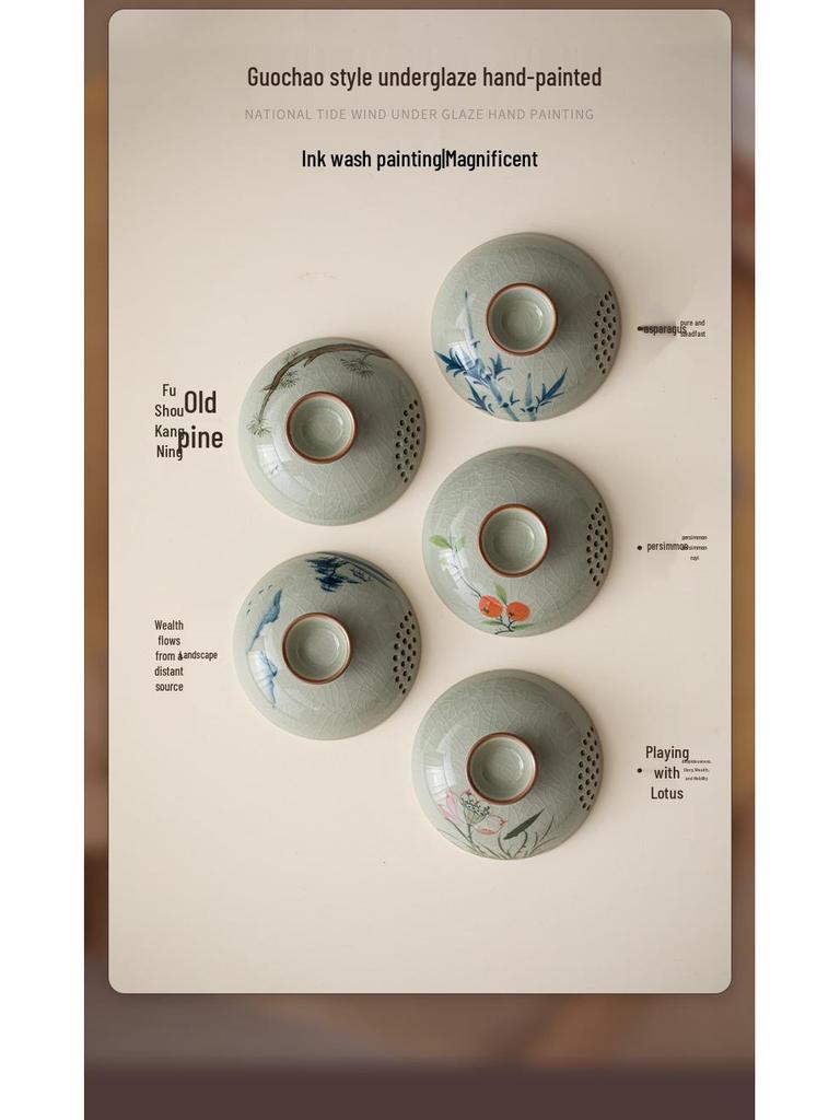 Portable Hand-Painted Travel Tea Set with One Pot and Four Cups – Perfect Business Gift