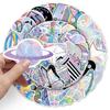 50 PCS Holographic Graffiti Stickers - Creative DIY Laser Decals for Skateboard Cup Luggage Phone Tablet Laptop