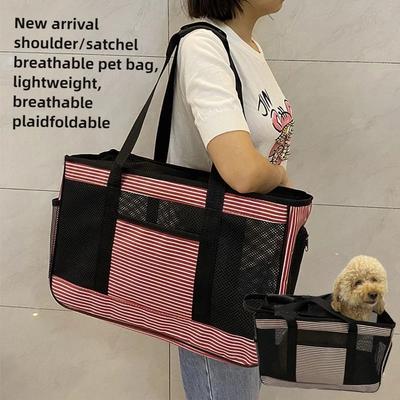 Cat Bags Pet Bags Dog Going Out Portable Handbag Cat Transparent Backpack Large Capacity Travel Bag Breathable Pet Schoolbag