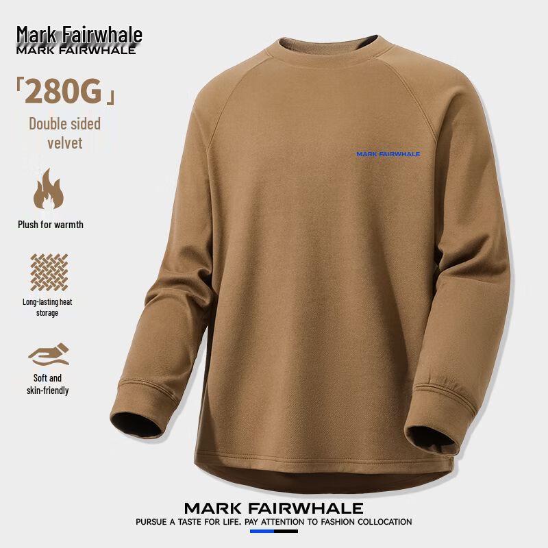 

Mark Huafei Men s Fleece Lined Round Neck Long Sleeve T-Shirt 2XL