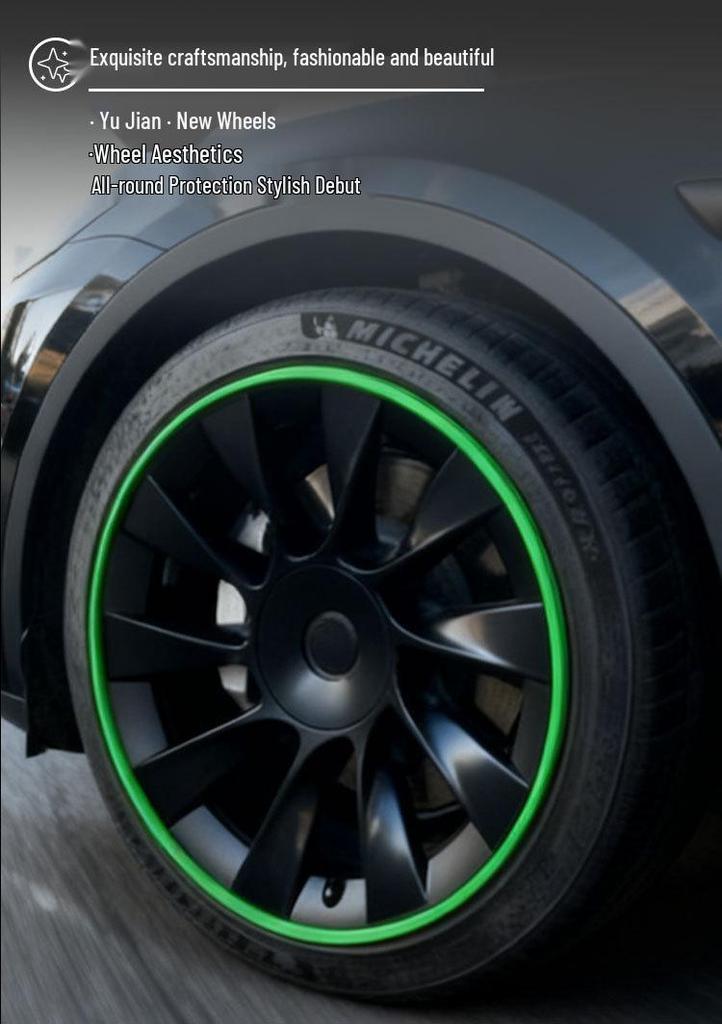 Protetor de Cubo de Roda 20" para Tesla Model Y: Capa de Pneu Bicolor de Cobertura Total para Modelos 2019-2024.
