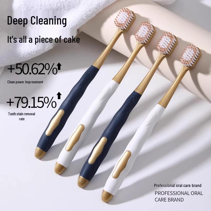 Soft Bristle Toothbrush, Wide Head for Men & Women, Fine & Gentle, Family Pack of 6, Adult Unisex Set