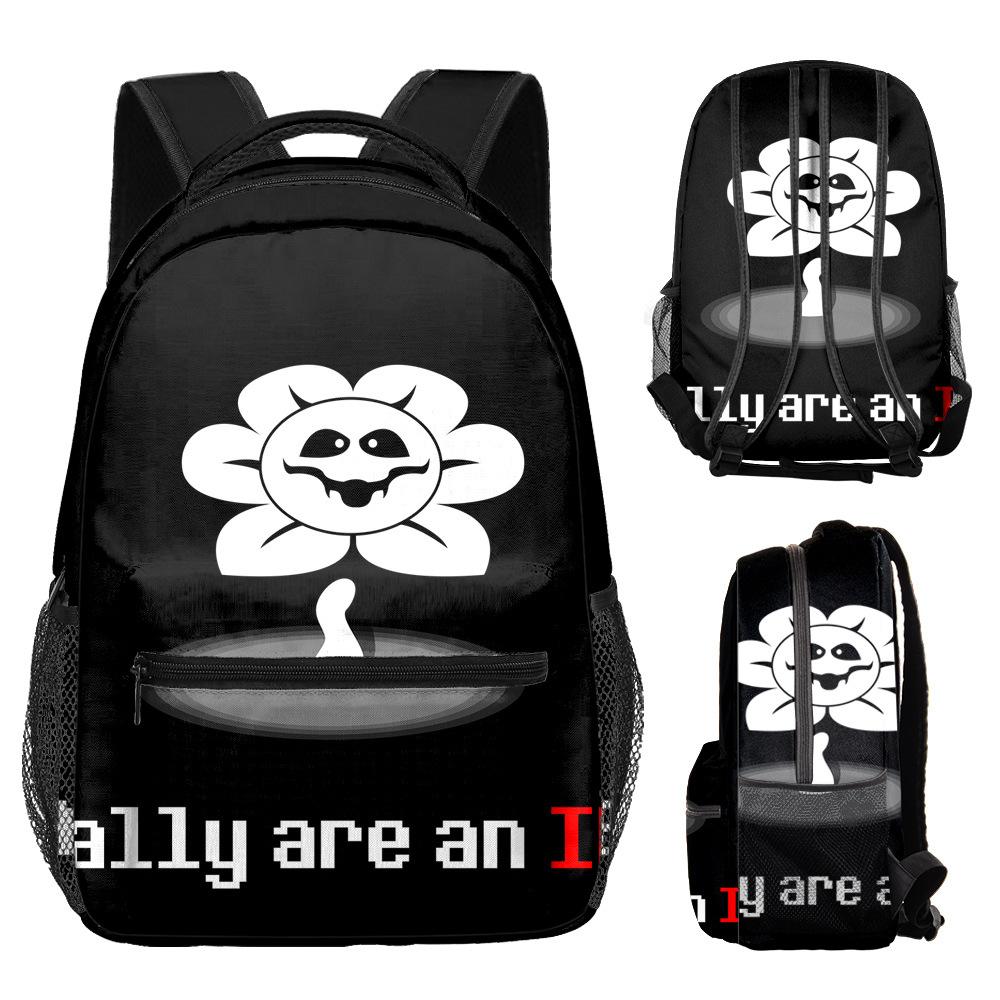 Trendige Hip Hop Kpop Jugendliche Schultaschen Unisex Undertale Reisetaschen 3D-Druck Oxford Wasserdichte Notizbuch-Umhängetaschen