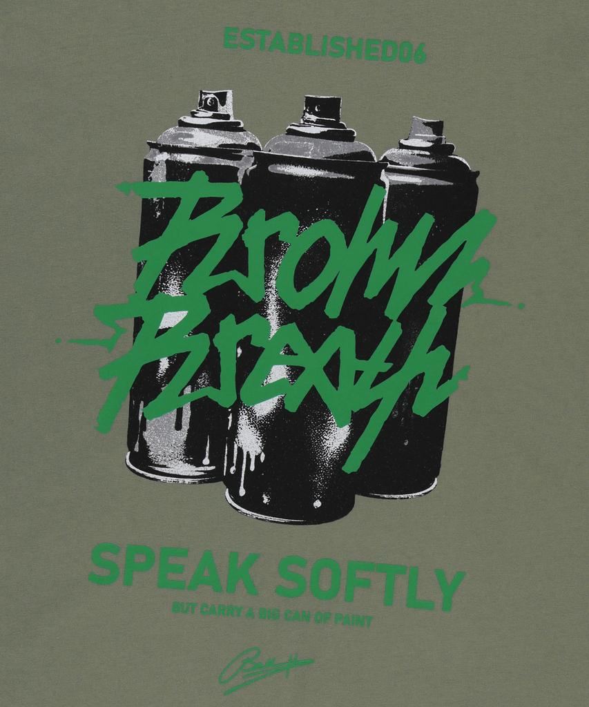 BROWNBREATH Spray Crush Tag Tee - Khaki