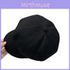 Retro Round Top Beret With Brim For Women Cotton Material Sunshade And Cold Weather Wear