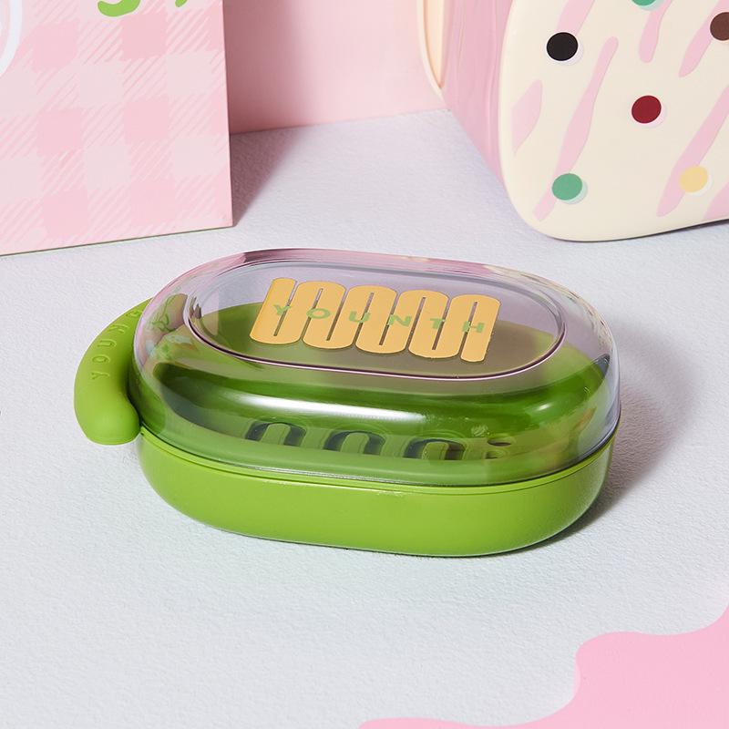 Portable High-End Soap Dish with Drain and Lid for Travel