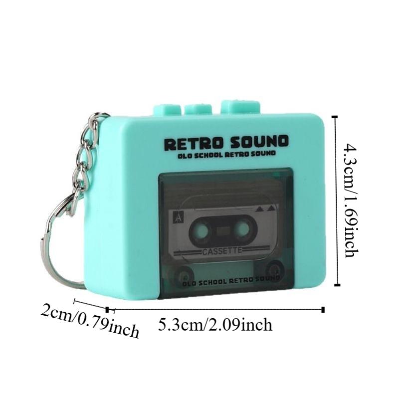 Cassette Recorder Music Key Chain Vintage Music Box Pendant  Home Decoration