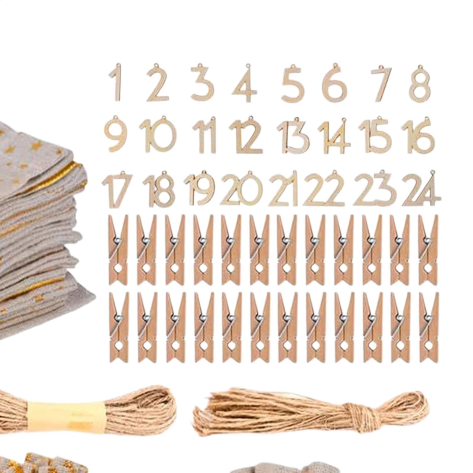 

Christmas Bag Countdown 24 Days Festive Countdown Calendar With Numbers Christmas Decorations Treat Bags For Adults Kids Lovers M