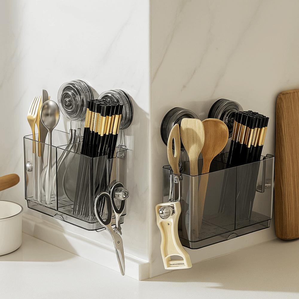 Nástěnný držák na hůlky s přísavkou Plastový držák na hůlky pro domácnost