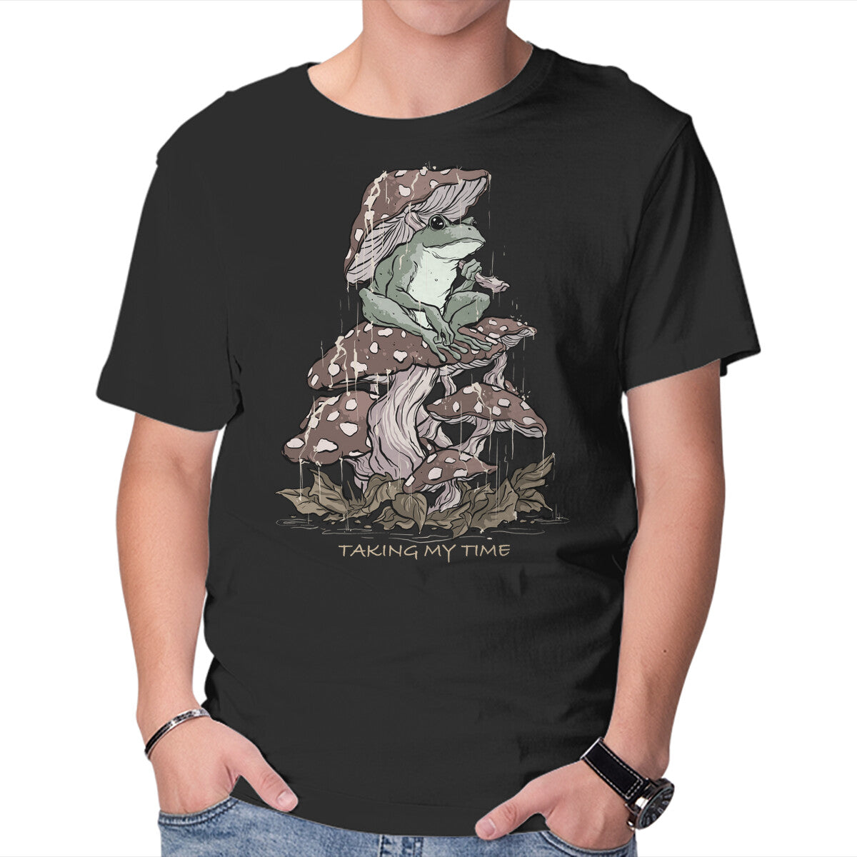 Unisex Crew Neck T-Shirt Taking My Time Graphic Short Sleeve Casual Tee XS