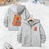 Sudadera con capucha y cremallera con estampado de letras de capibara para niños y niñas, Otoño Primavera, Sudaderas de dibujos animados de animales de moda con cremallera para niños