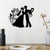 Metal Wall Art Valentine Bride & Groom Sign, Aesthetic Hanging Ornament, Wedding Metal Decor for Home Room
