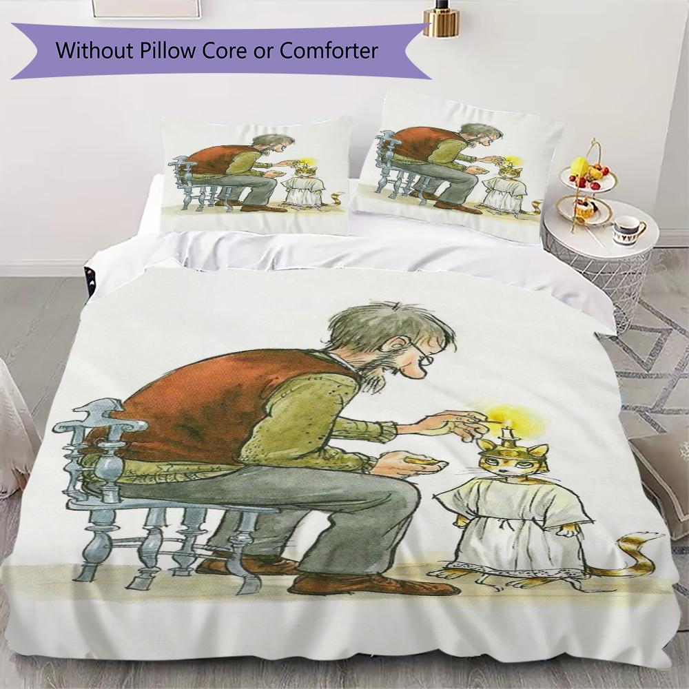 Set Copripiumino Trapuntato con Motivo Pettson e Findus Copripiumino Federa Decorazione per la Casa Regalo di Compleanno (1 * copripiumino + 2 * federe senza imbottitura)108