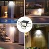 278 LED Solar Light Outdoor with 3 Modes Motion Sensor Wall Light 4 Head Solar Powered Floodlight for Yard  Garden Pathway Decor