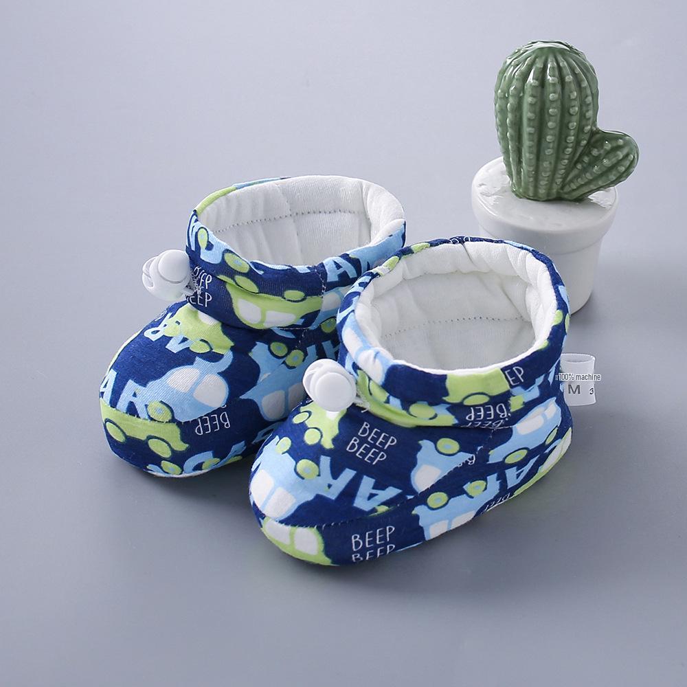 

Зимние пинетки для новорожденных на мягкой подошве с флисовой подкладкой и носки: Теплый хлопок для малышей, мальчиков и девочек 13cm for 6-18 months