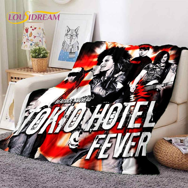 3D Rock Band Tokio Hotel Bill Kaulitz Soft Flannel Blankets,Throw Blanket Comfortable Blanket for Picnic Beds Sofa Home Bedroom