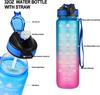 1L Portable Water Bottle Motivational Sports Water Bottle with Time Maker Leak-proof Cup for Outdoor Sport Fitness Cycling