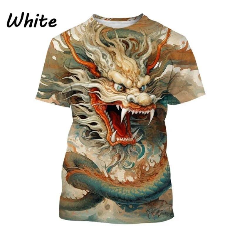 3D-Drachendruck Herrenmode Cooles T-Shirt Straße Hip-Hop Lustige Persönlichkeit Kurzarm-Oberteil
