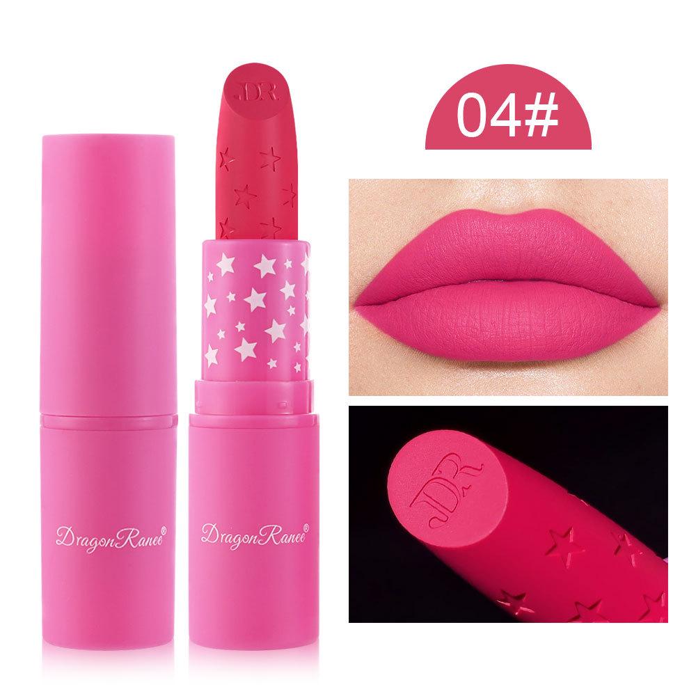 DragonRanee Cross-border Barbie Non-Fading Matte Lipstick in Rose Red Star
