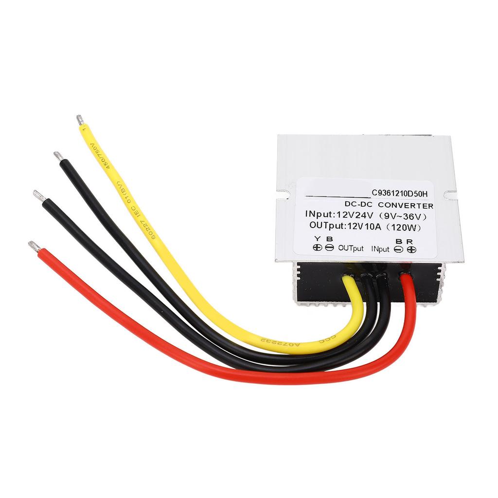 DC to DC 12V24V 9?36V to 12V10A Voltage Regulator Waterproof Voltage Converter for Vehicles