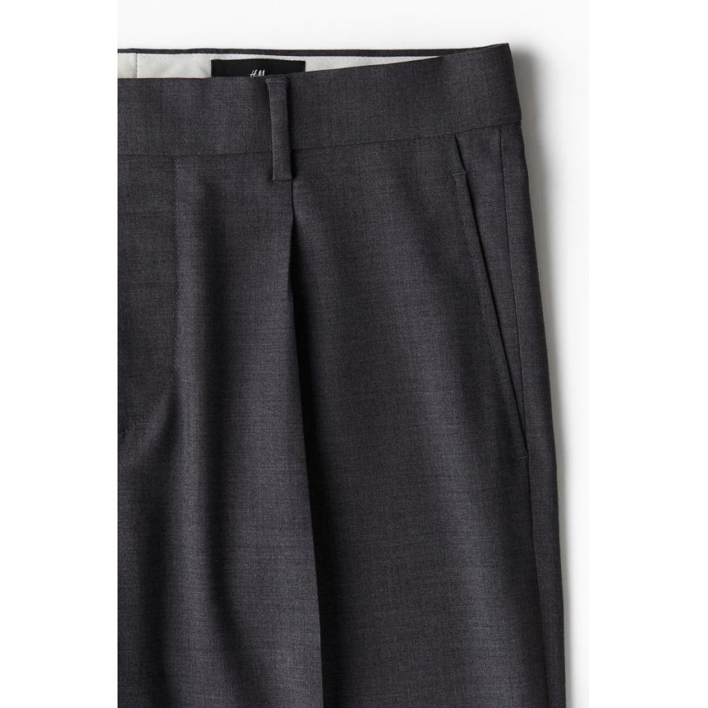 H M Relaxed Fit Suit Pants Dark Grey