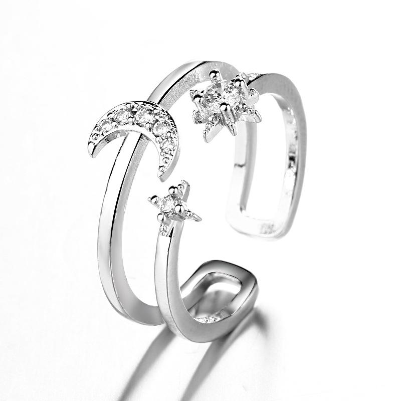 925 Silver Rings INS Fashion Hip Hop Vintage Couples Adjustable Jewelry Hollow Lines Punk Thai Silver Party