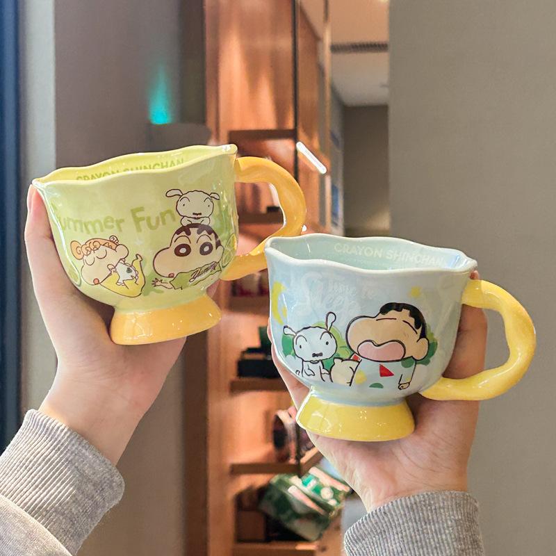 Crayon Xiaoxin Joint Water Cup Girls High Value Mug Couple Ceramic Water Cup Birthday Gift Souvenir