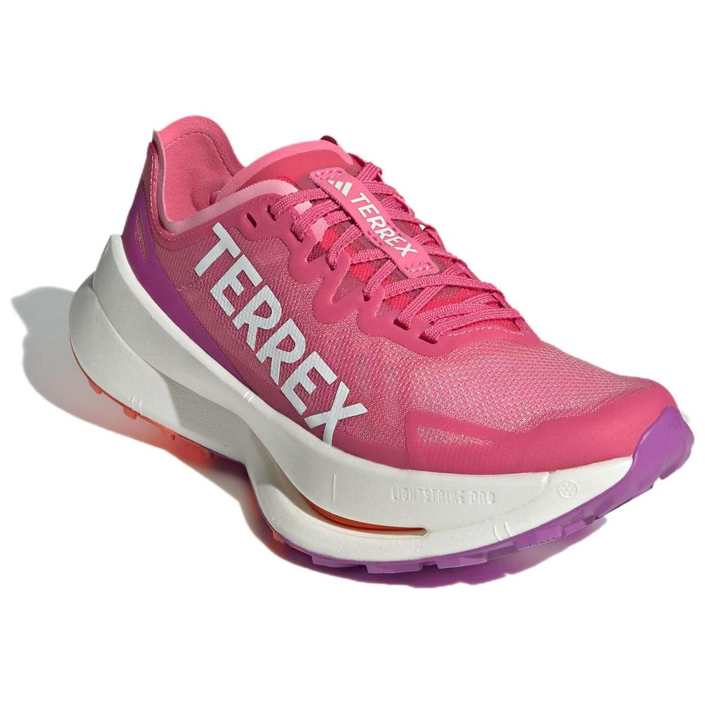 Adidas Terrex Agravic Speed Comfortable Versatile Non-Slip Durable Low-Top Trail Running Shoes Women Sneakers Pink Purple White IG8850