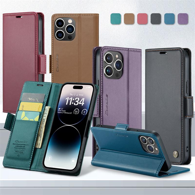 

Кожаный чехол-книжка CaseMe для iPhone 14 Pro Max 13 12 11 X XS XR 8 Plus SE 2022 Samsung S23 Ultra S22 S21 S20 FE S10, магнитный чехол-кошелек для карточек iPhone 6 (iPhone 6S) коричневый