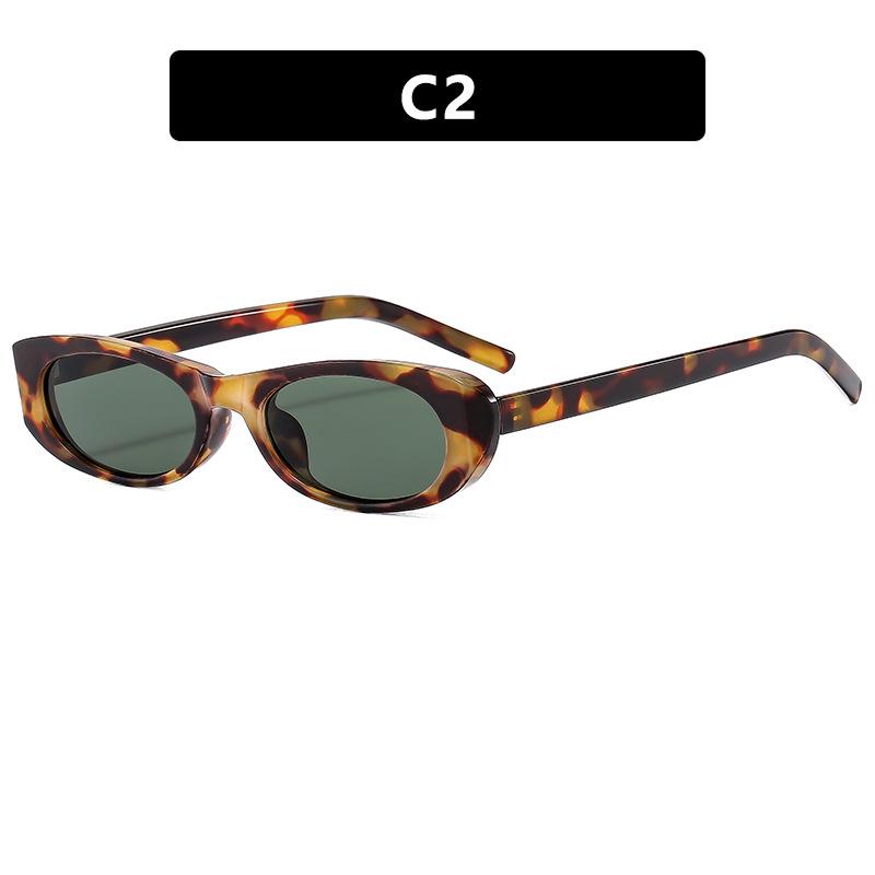 

2024 European American Oval Frame Sunglasses - Women s Seaside Sun Protection & Fashion Metal Hinge