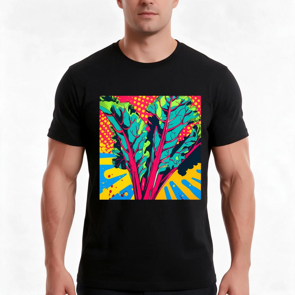 Rhubarb Pop Art 4 Tshirt Summer Casual Cotton Tee Oversized Streetwear Tops Vintage Graphic Print Loose Fit Short Sleeve