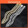 Stylish Hip Hop Cuban Link Necklace With Brilliant Diamonds For Unisex Fashion
