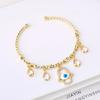Hot-selling Gold-Plated Palm-Shaped Zircon Evil Eye Candy Bracelet for Men Women Classic Holiday Prayer Jewelry Party Gift