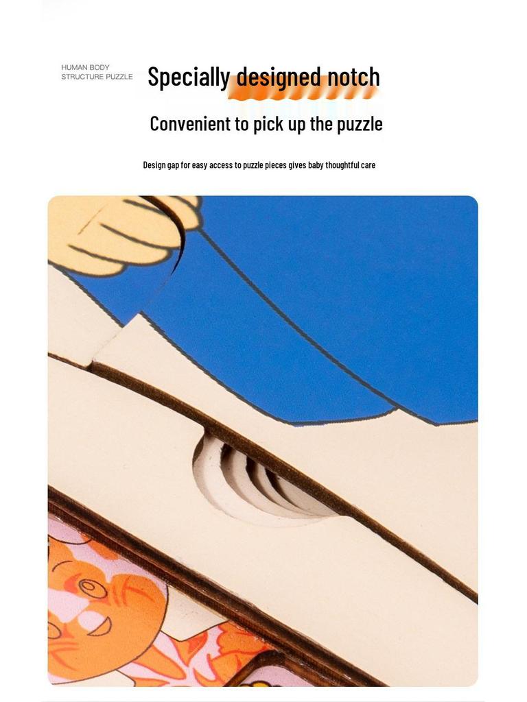 Montessori Human Body Puzzle Board – Wooden Educational Toy for Kids