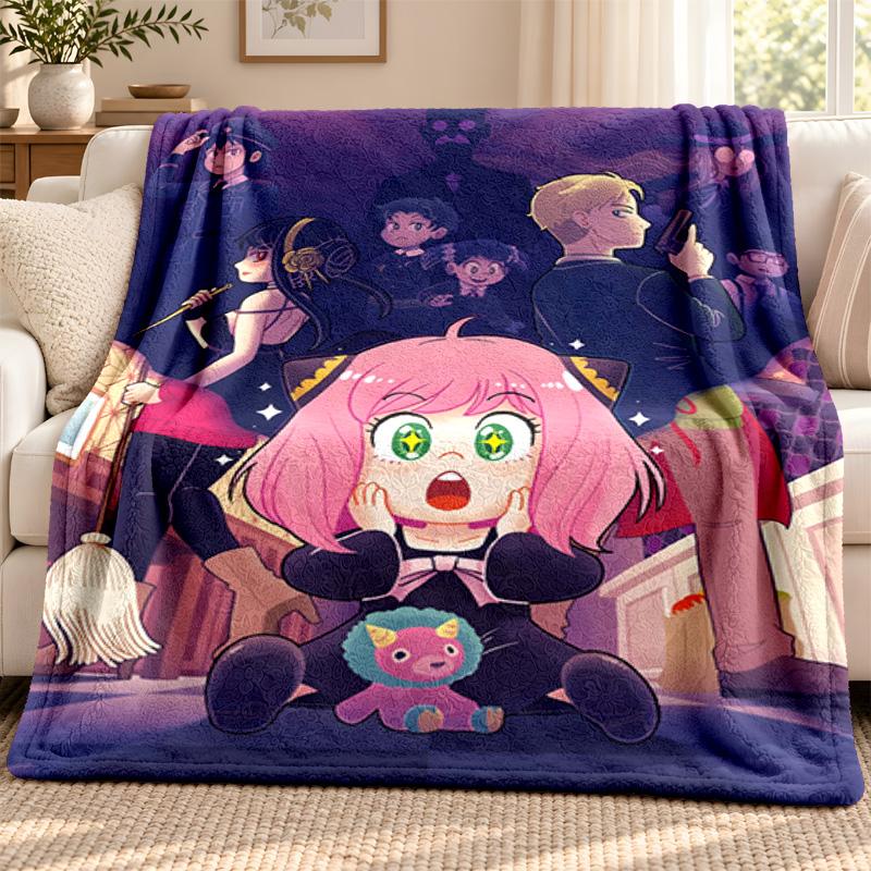 Spy x Family Decke Flanelldecke Weiche Gemütliche Plüschdecke für Sofa Bett Leichte Heimdekoration Outdoor Camping