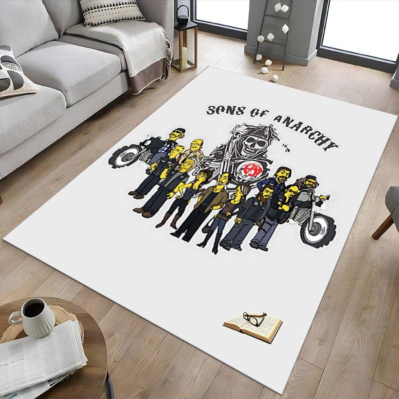 1pc Sons of Anarchy Themed Office Carpet Chair Mats - Durable Polyester Rug for Home Theater, Office, Dorm Room Decor - tA25