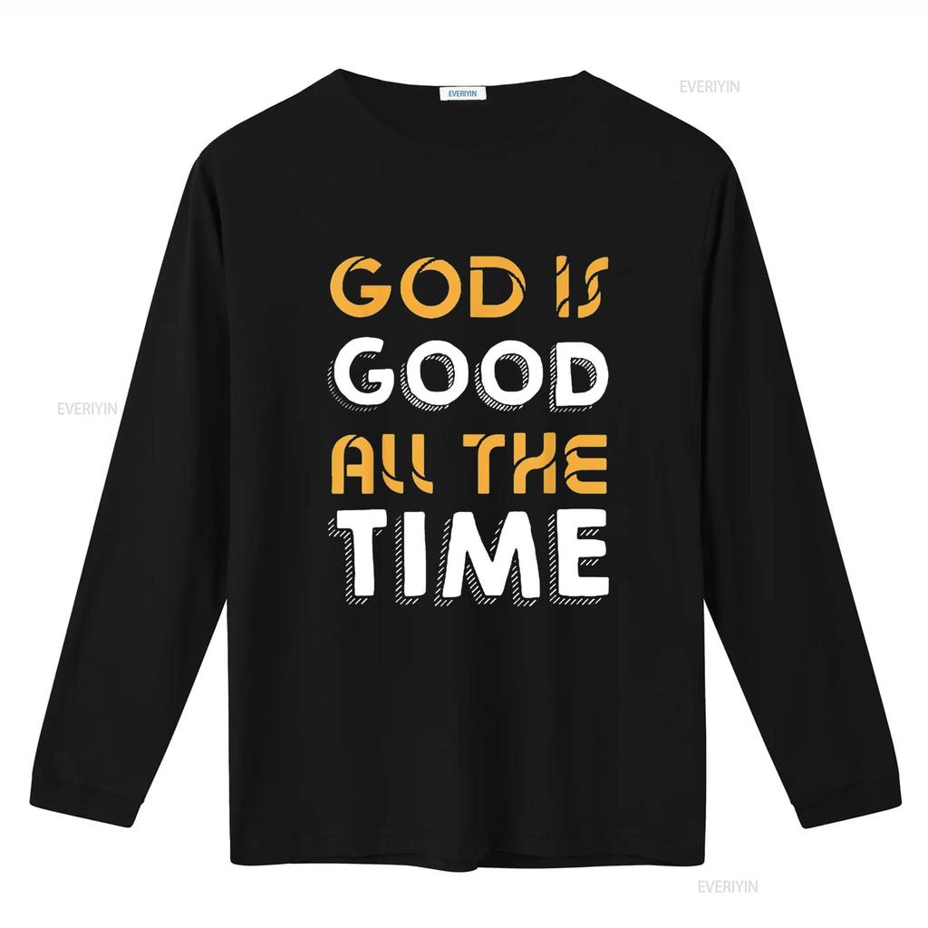 God Is Good All The Time Inspirational Christian Faith Womens T Shirt Black Vintage Washed Stretched Designer Clothes