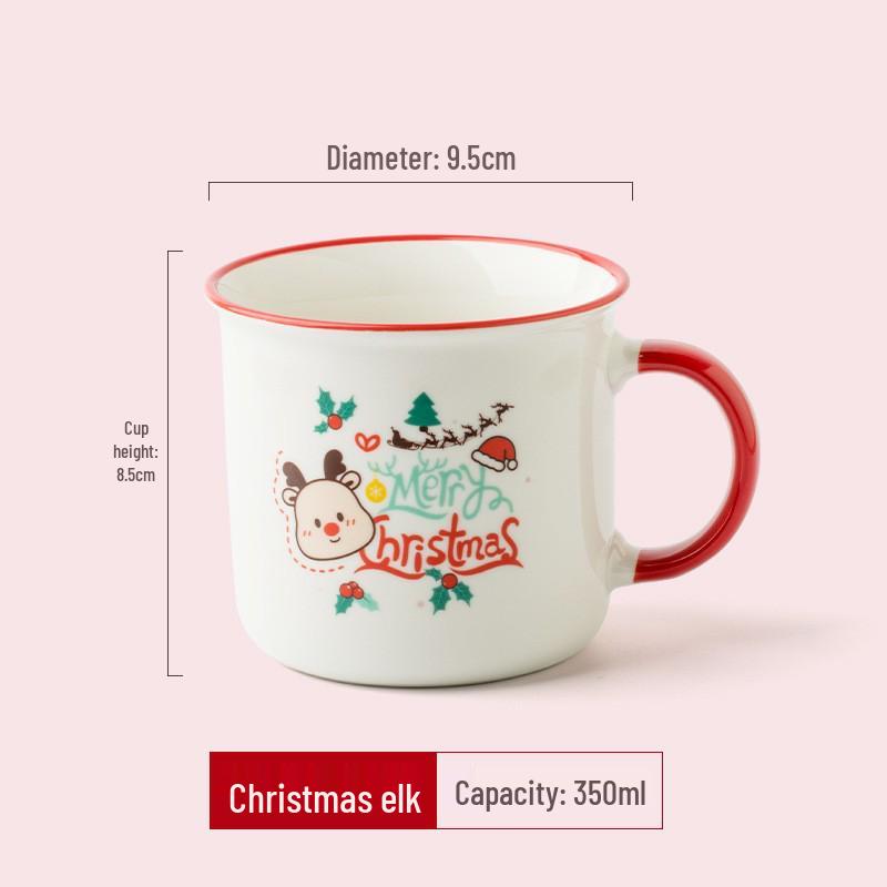 Personalized Christmas Ceramic Mug with Lid and Spoon - Creative Cartoon Design, Perfect for Halloween Gifts