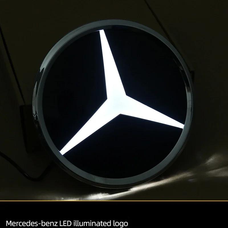 Emblemat Gwiazda Grill Przedni Samochodu Podświetlane Logo LED Białe Światło dla Mercedes Benz c117 W204 W205 W213 W253 W166 W176 GLA GLAE