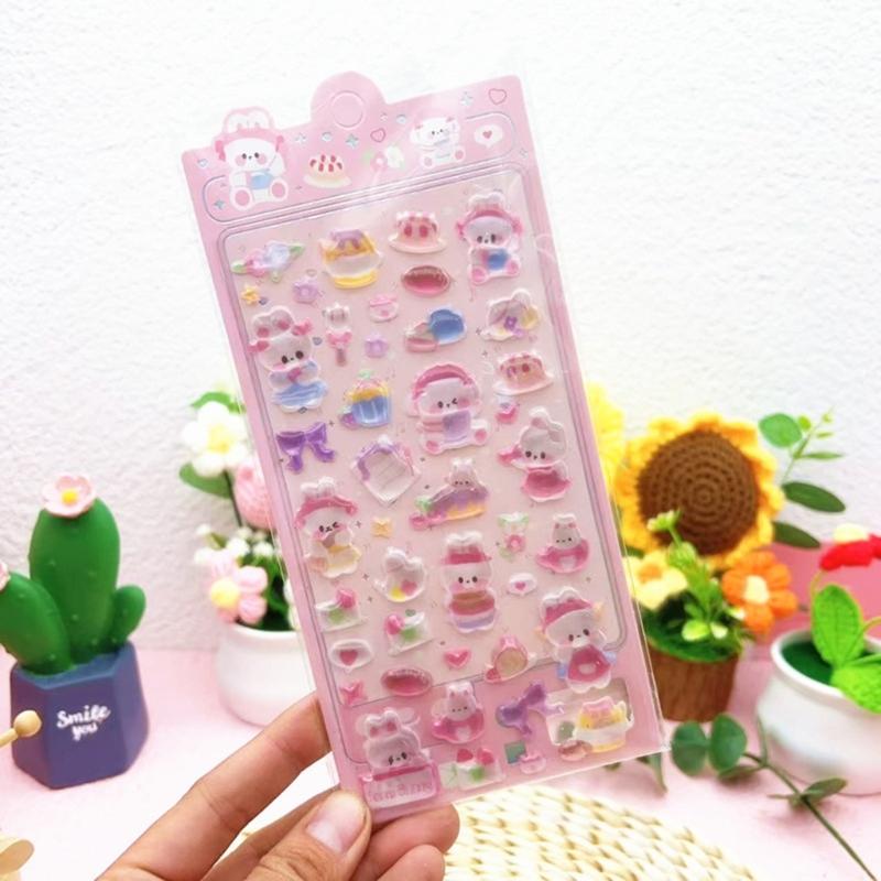 Puffier Sticker Sheets Decorative Sticker Cute Small Sticker for Kids & Adults, Reusing Tiny Sticker for Scrapbooking
