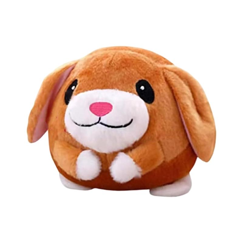 Vibrierendes Hundespielzeug Wiederaufladbarer Teaser für Haustierkatzen Hunde Interaktiver Plüsch-Schweinchenball mit Hüpfen und Soundeffekt