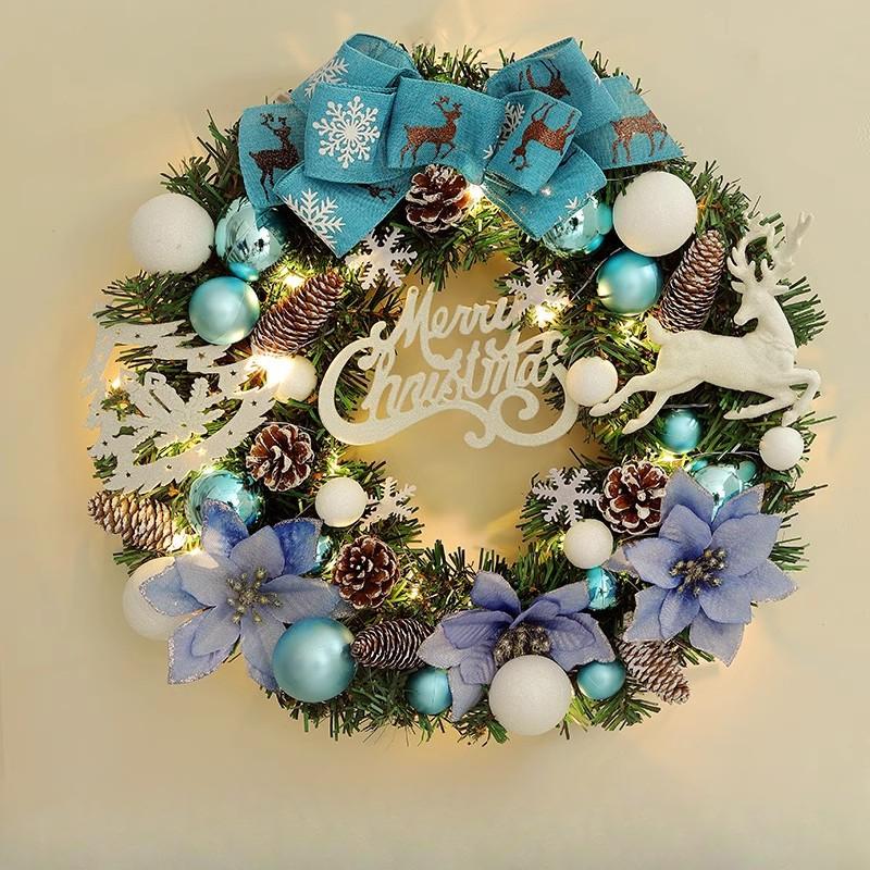 Garland Wreath Christmas Decorations Simulation Rattan Christmas Tree Hotel Shopping Scene Layout Door Area Hanging Wall Decoration Ornaments for B