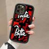 Fashion P-patta For iPhone 17 Pro Max 16 15 14 13 12 11 Plus Black Soft Phone Cover